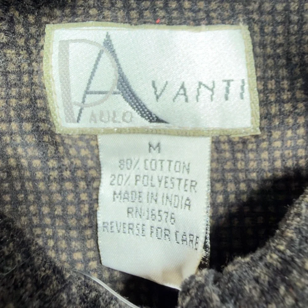 Paulo Avanti 90s Vintage Quarter Zip Pullover Mens Medium Brown Cotton Blend NWT